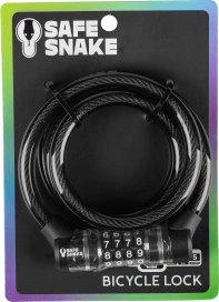 Велозамок SAFE SNAKE С39 12mm x120cm код черный велосипедные замки